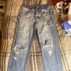 Very light wash ripped jeans